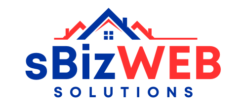 The logo for sbizweb solutions has a house on it.