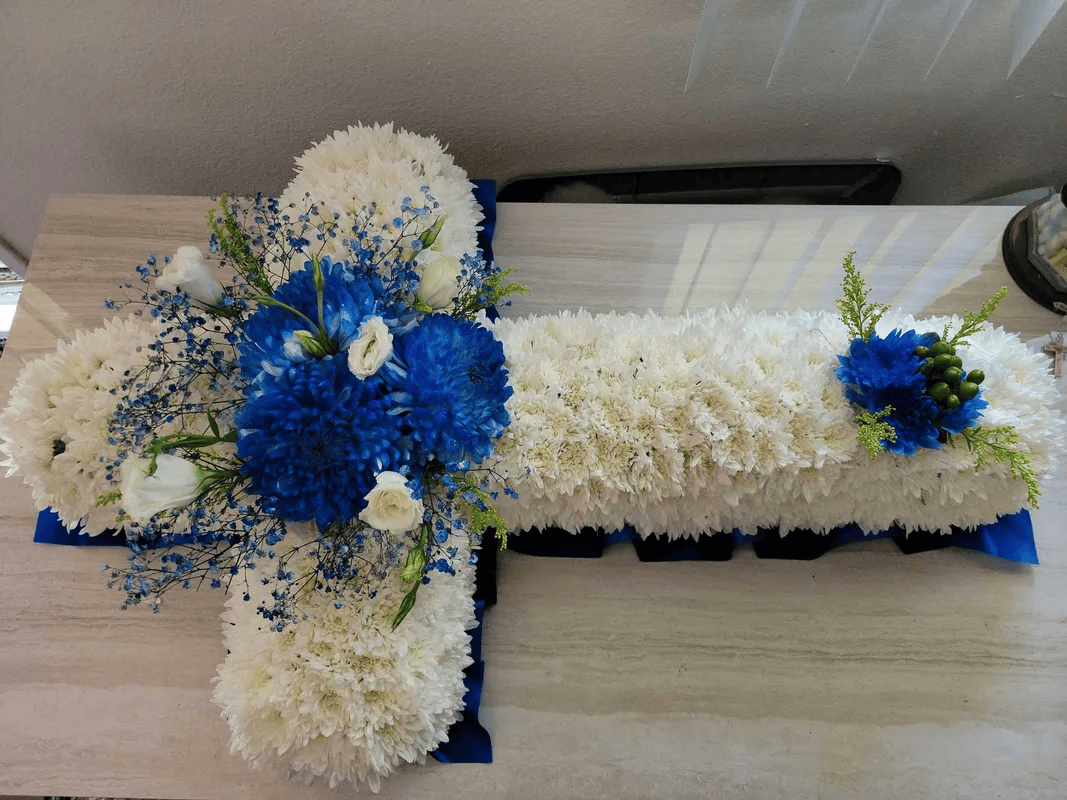 Blue and white theme flower