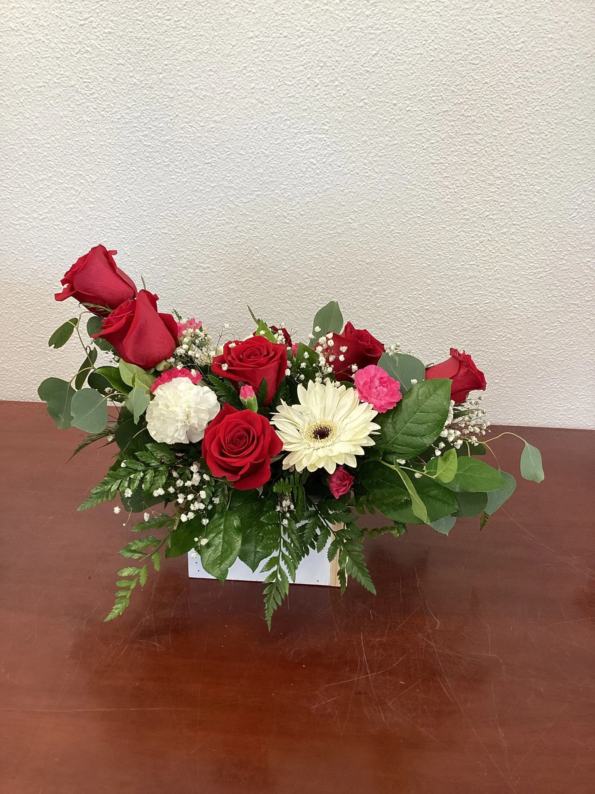 Red and white flowers