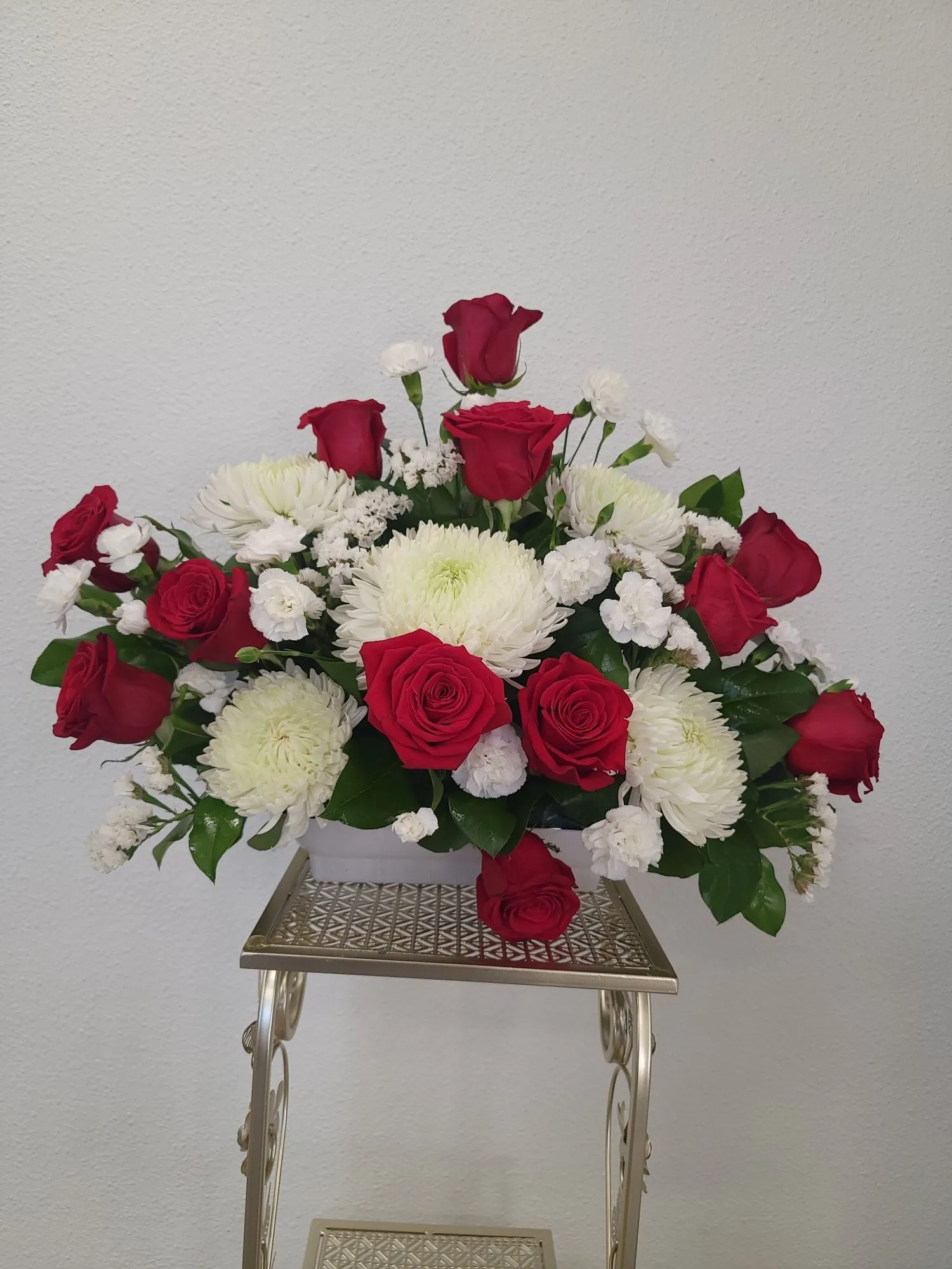 Red and white flowers