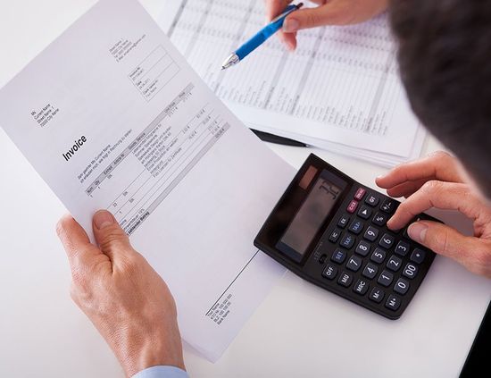 Man checking an invoice