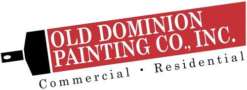 Logo for Old Dominion Painting Co., Inc. featuring white text on a red paint brush head, with black text below.