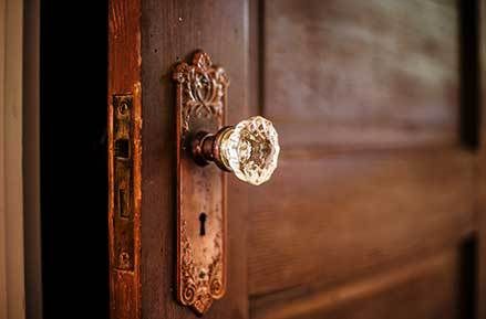fancy polished door knob wood