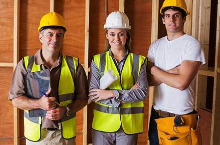 experienced tradies renovating a building