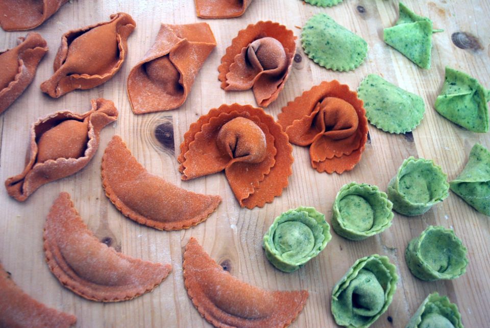 tortelli con impasti colorati