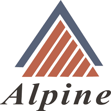 A blue and red triangle with the word alpine below it