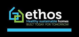 The logo for ethos healthy sustainable homes built today for tomorrow