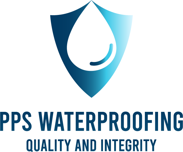 Blue logo: Shield and water drop, 