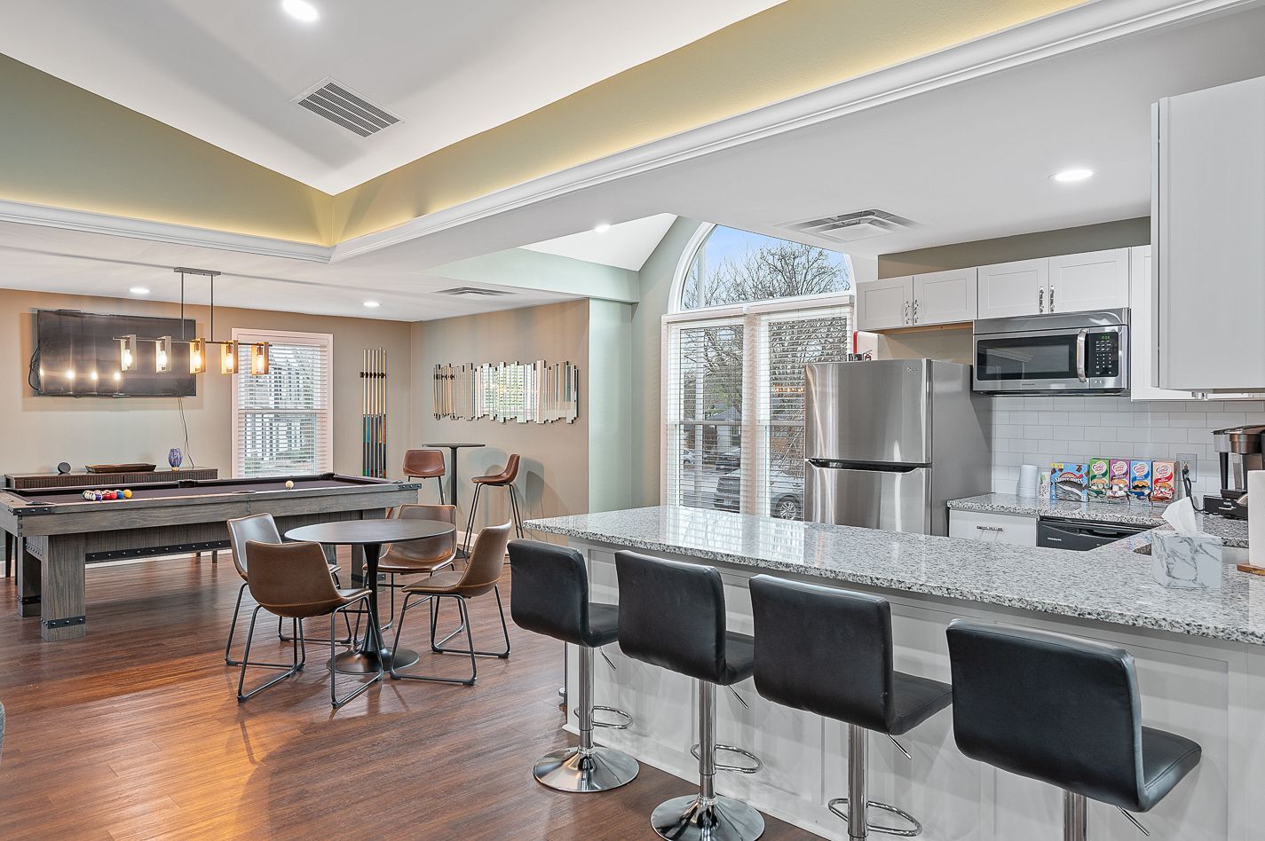 bar area in clubhouse