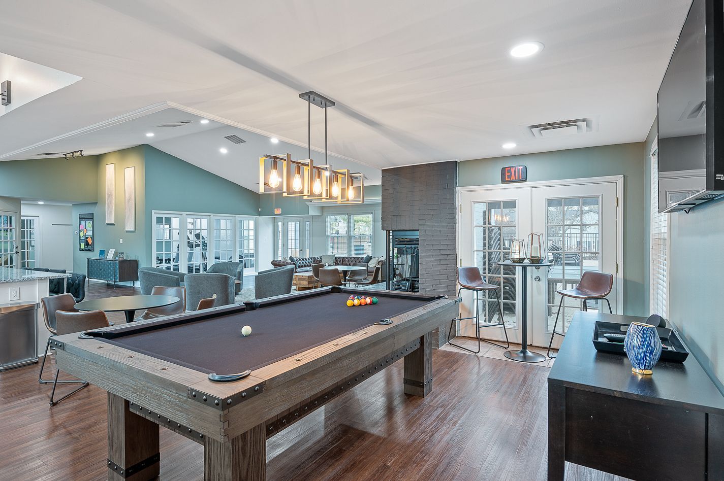pool table in clubhouse