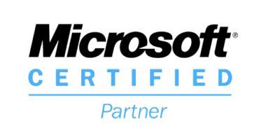 A microsoft certified partner logo on a white background