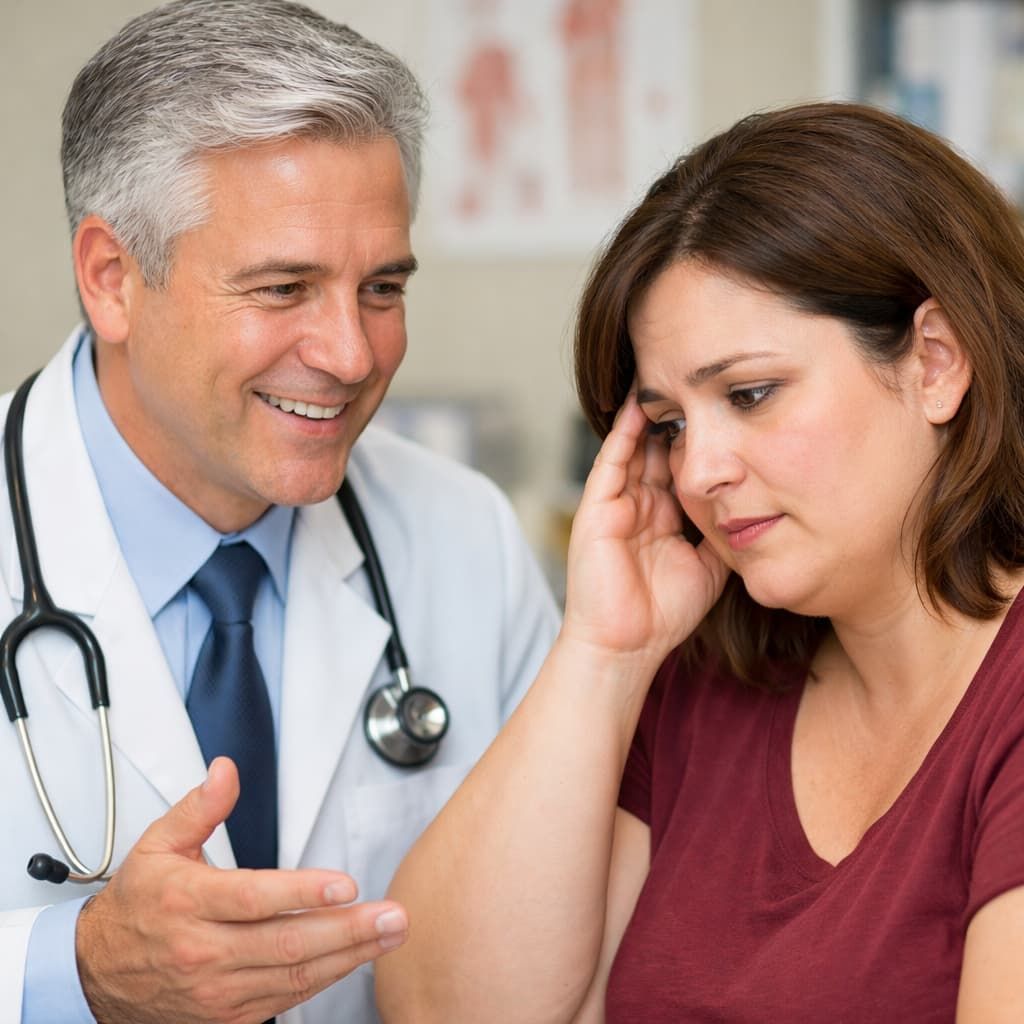 CMPC Doctor advising a concerned female patient about sustainable ways of losing  weight