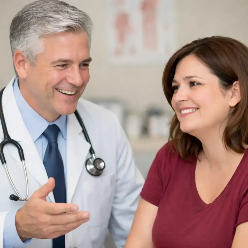 CMPC Doctor advising a concerned female patient about sustainable ways of losing  weight