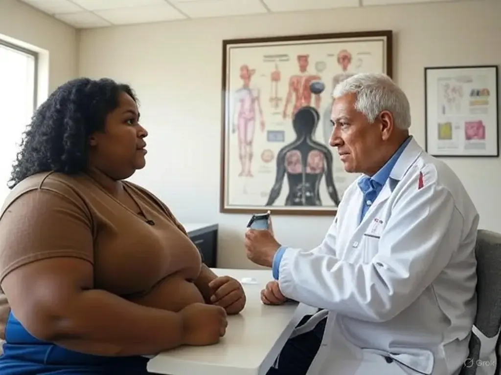 Worried patient asking her doctor what if she doesn't respond well post her  weight loss treatment