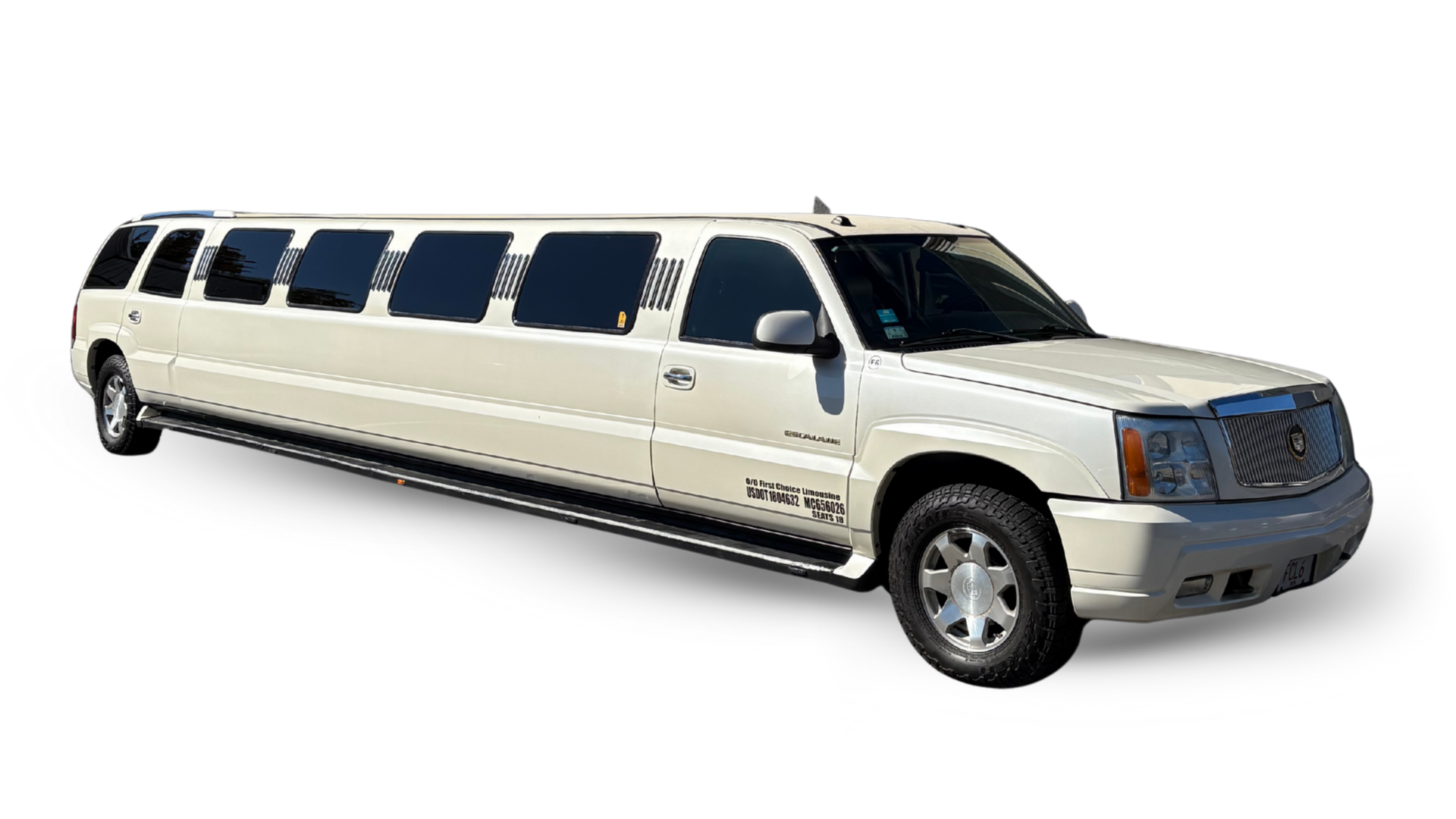 White limousine on a white background.