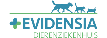 Een blauw en groen logo voor evidencesia dierenziekenhuis
