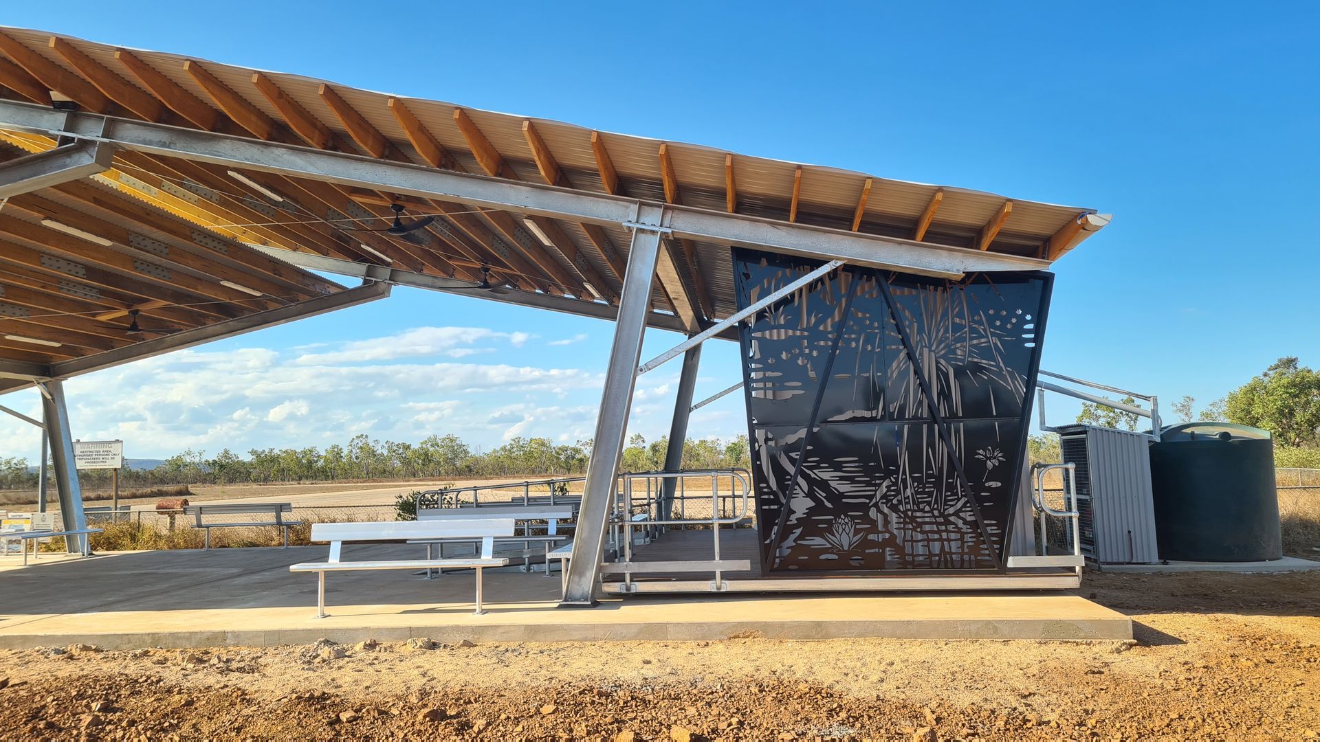 Large shelter structure in remote area