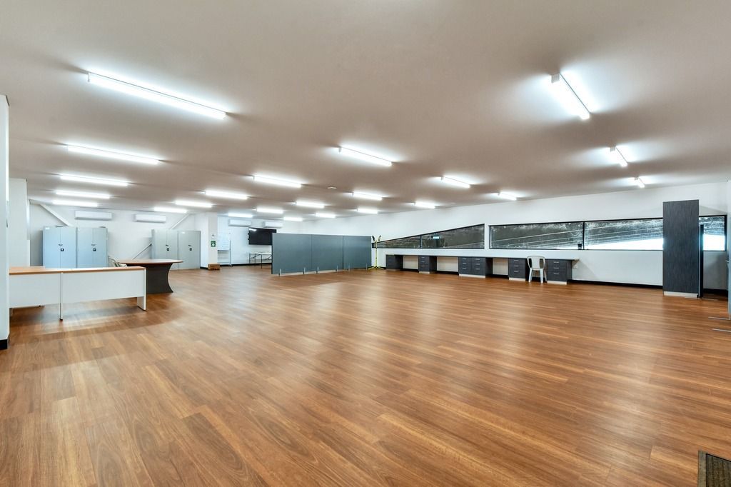 Large office space with new timber flooring and modern fixings