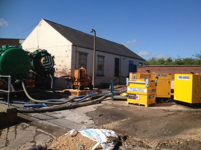 Trucks with drains at a property