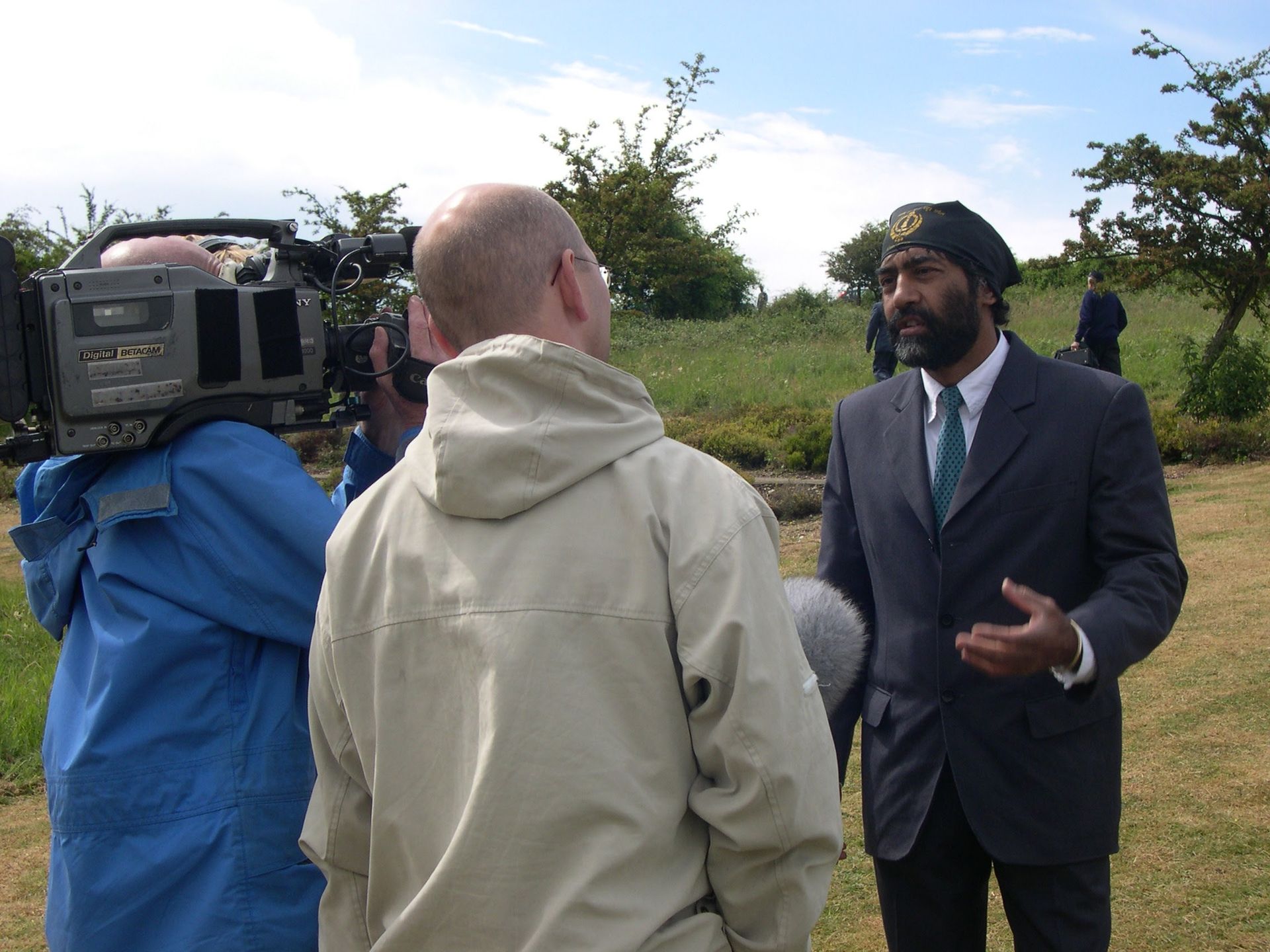 Davina being interviewed by the local press