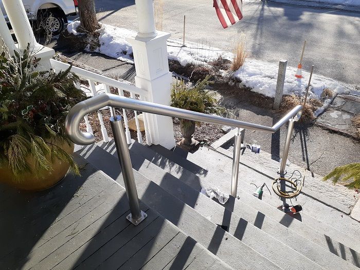 Finished Welding Metal Railing