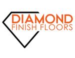 The logo for diamond finish floors shows a diamond in the middle of the logo.