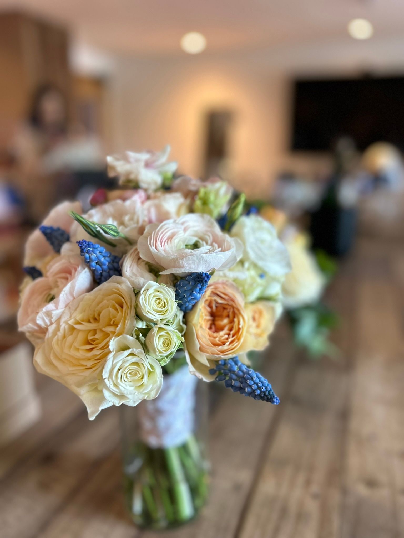 bridal bouquet in pastel hues