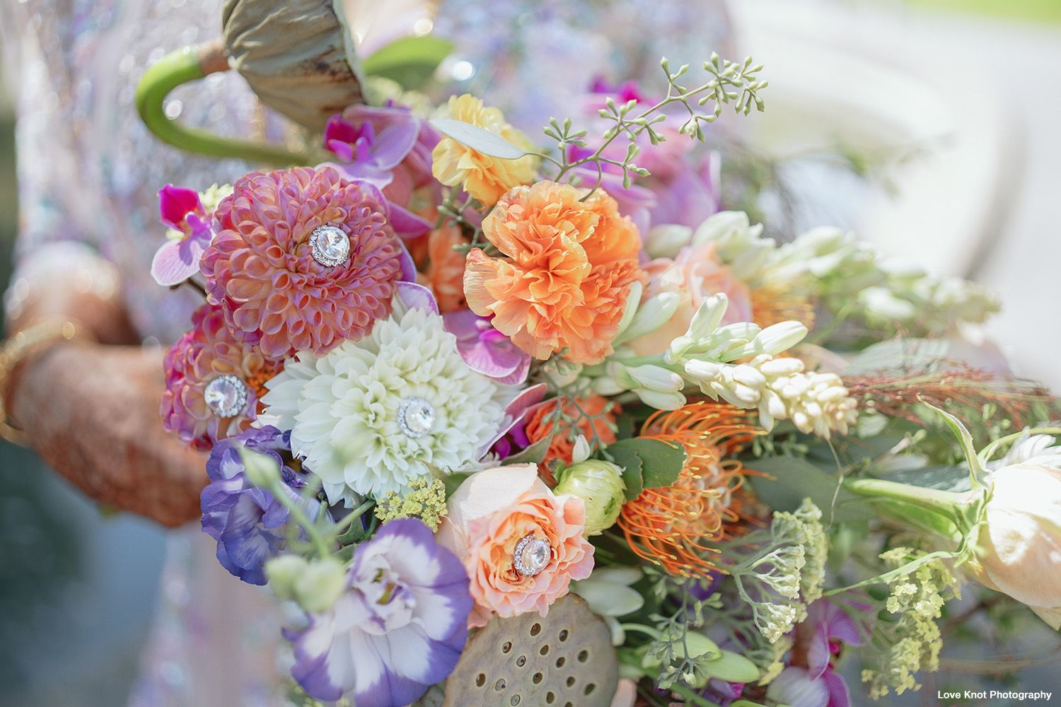Bridal bouquet, unique with jewels