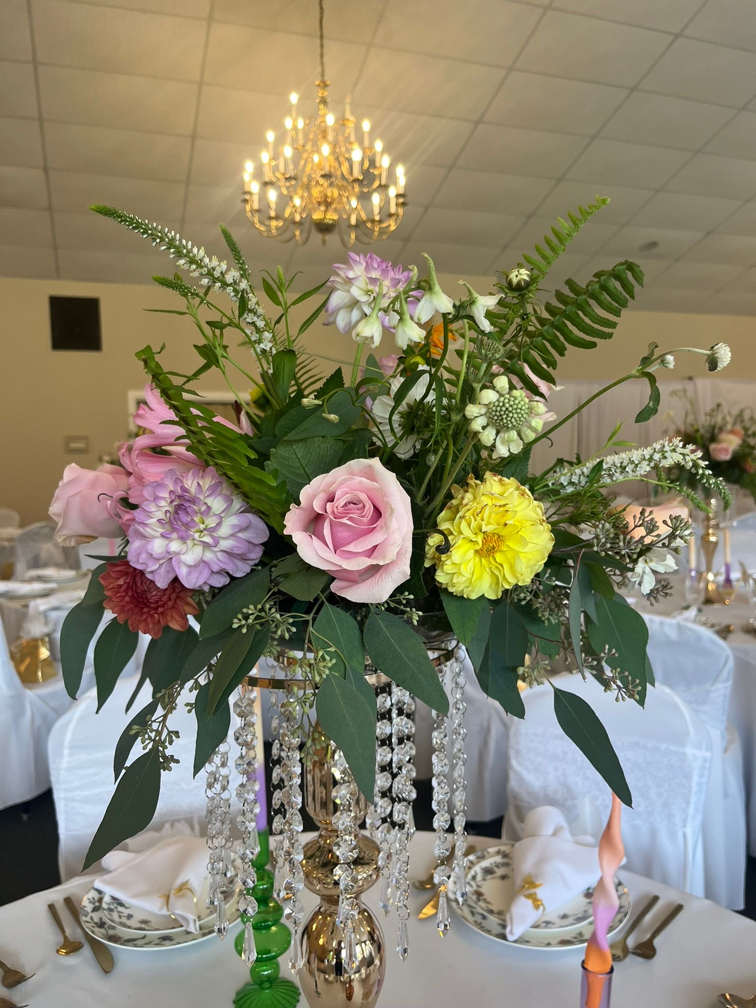 Tall colorful centerpiece