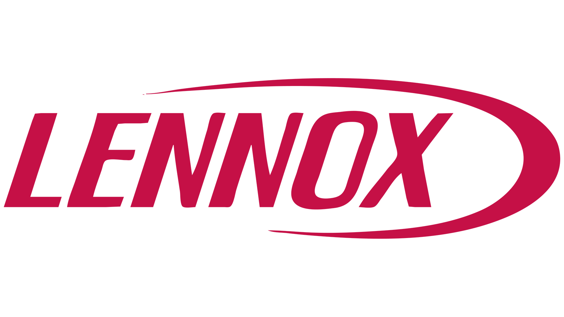 LENNOX logo in red, with the brand name inside a curved, swooping red shape.
