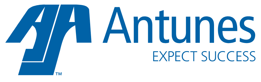 Antunes logo: blue stylized letters 