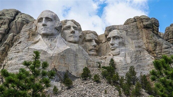 The presidents of the united states are carved into a mountain.