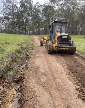 Grader On New Dirt Driveway — Arnway Pty Ltd In Kempsey, NSW