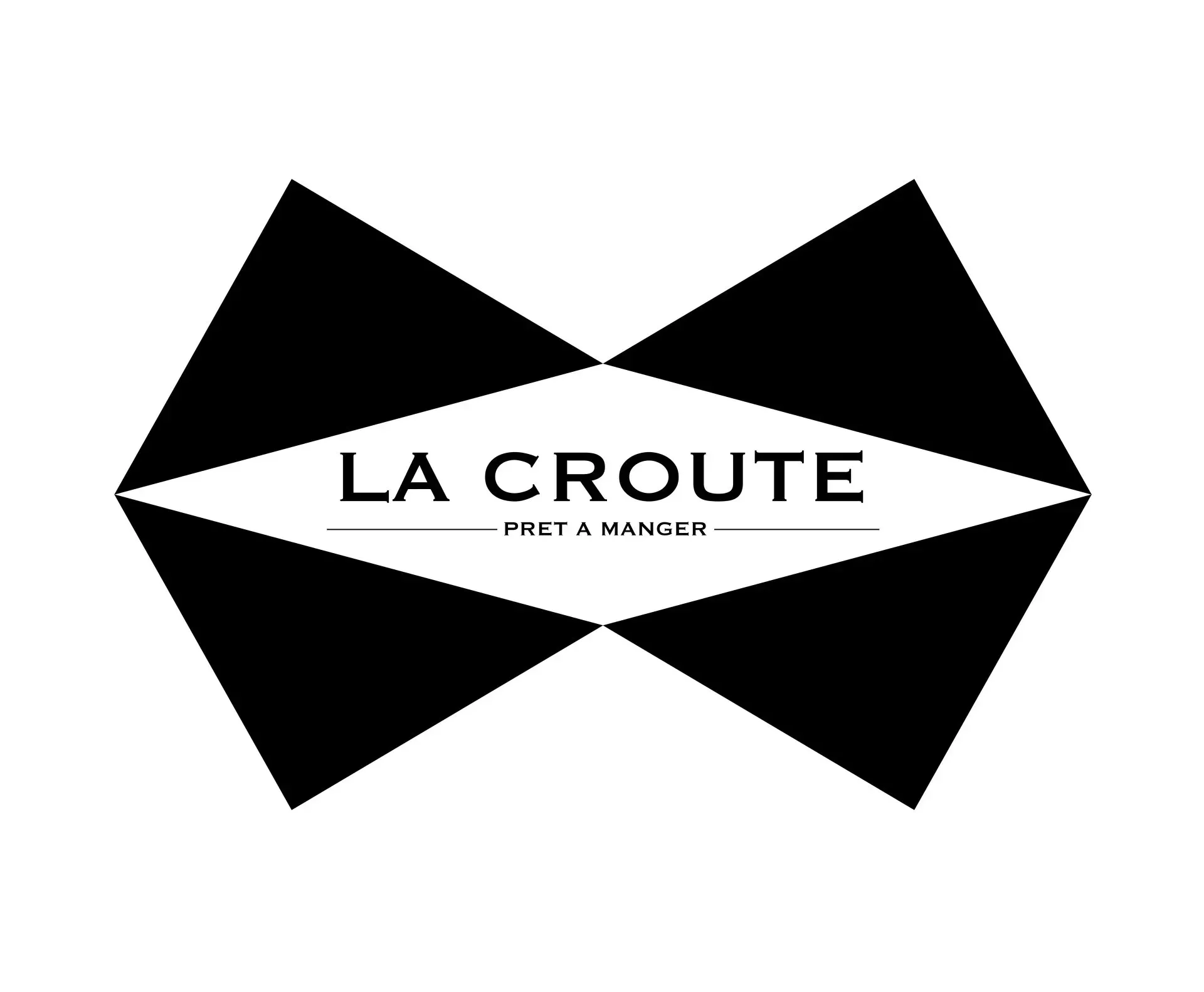 Un logo noir et blanc pour un traiteur appelé la croute.