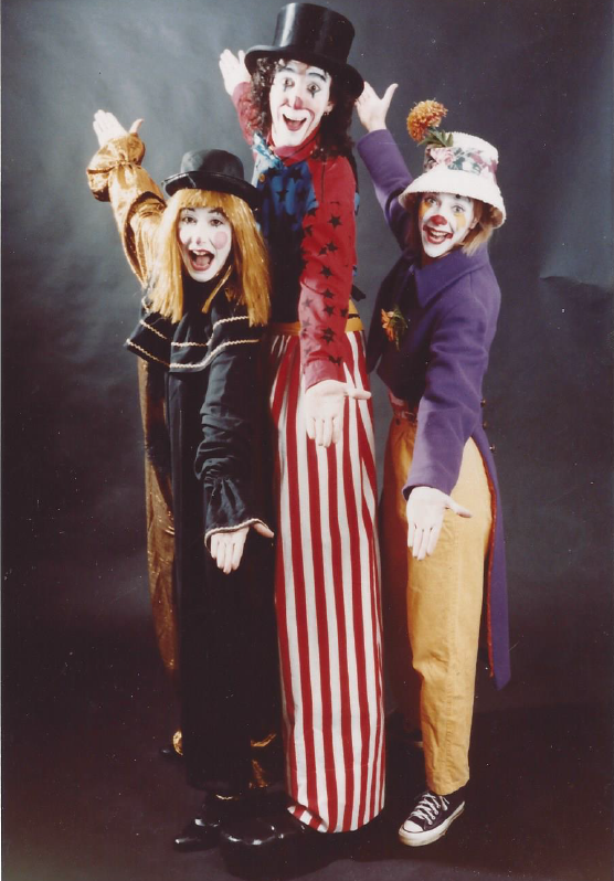 3 clowns posing