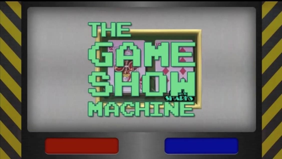 A screen with the game show machine written on it