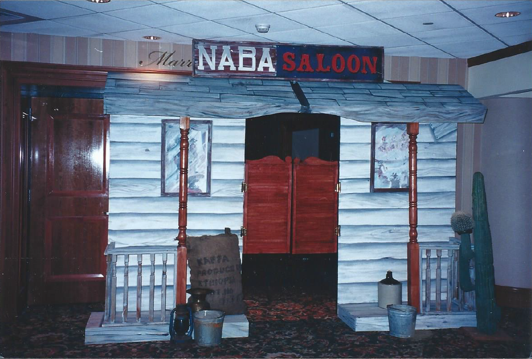 A saloon with a sign that says nada saloon