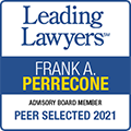 Badge: 'Leading Lawyers' with 'Frank A. Perrecone' and "Peer Selected 2021".