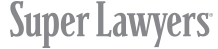 Super Lawyers logo in gray text.