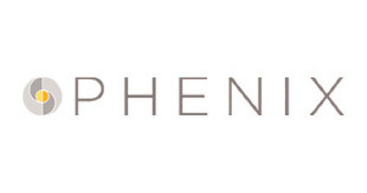 Phenix logo: light gray text