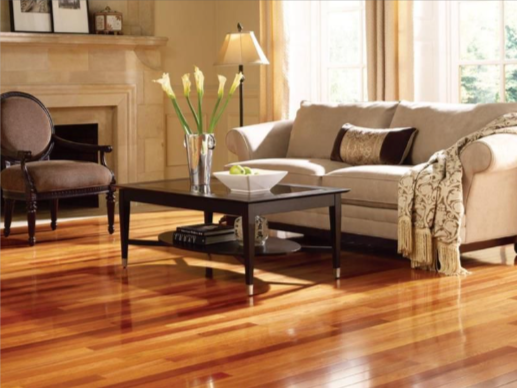 Residential flooring installation in California - A warm hardwood floor in residential interion.