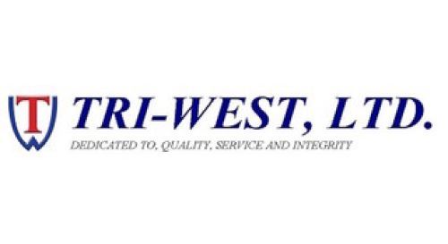 Logo for Tri-West, LTD. featuring a shield icon, company name, and the slogan