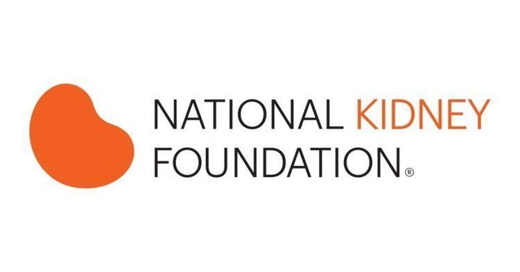 The National Kidney Foundation logo: an orange kidney-shaped icon next to the organization's name in black and orange text.