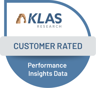 KLAS Research logo in a blue, rounded badge reading 