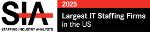 Staffing Industry Analysts (SIA) logo and text: "2025 Largest IT Staffing Firms in the US."