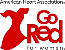 The American Heart Association’s red dress logo for the Go Red for Women campaign.