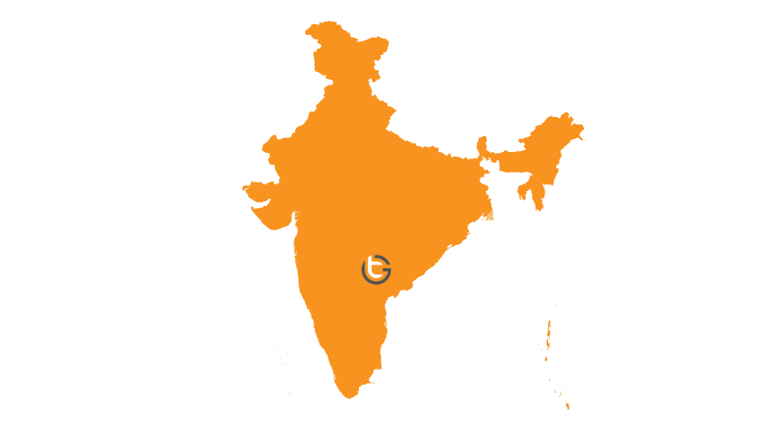 Orange map of India with a circle labeled "G".