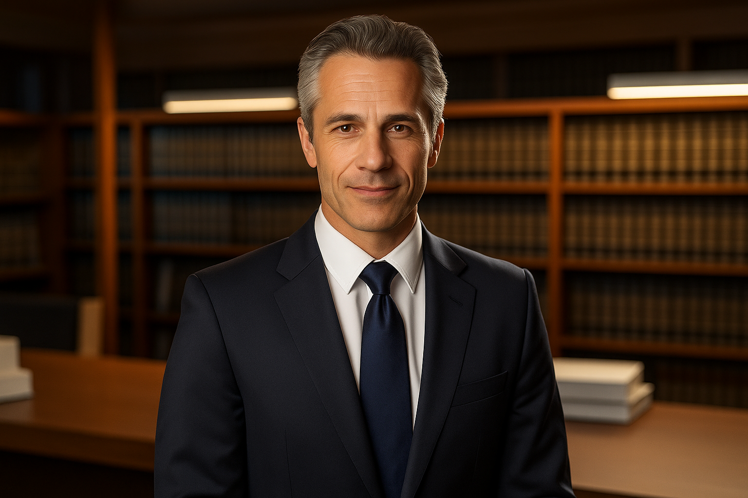Professional Ontario paralegal standing in law office, trusted for impaired driving defence services