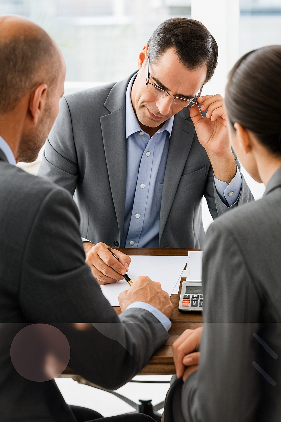 Cordaie Paralegal Services reviewing legal documents with clients during a case consultation.