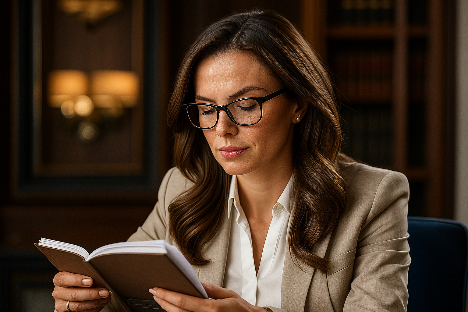 Focused legal professional reviewing case materials — representing the Crown’s burden to prove key elements of the offence.